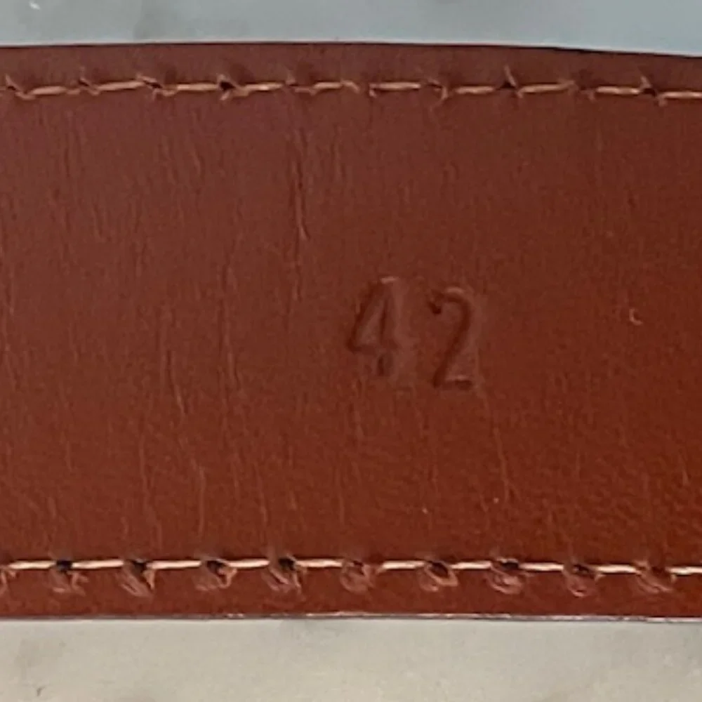 J. HILBURN Leather Black Belt Silver Hardware Genuine Italian Calfskin 42